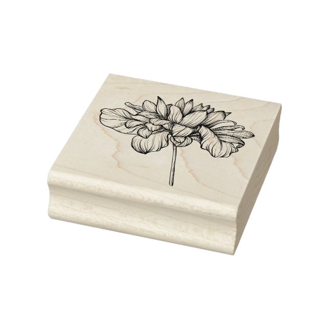 Verzierte Chrysanthemum Blume Art Steak Gummistempel (Stempel)