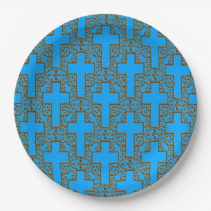 Verzierte Cross 17 Blue/Gold-PAPER PARTY TELLER