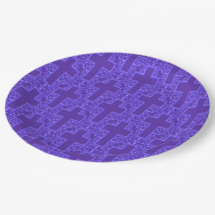 Verzierte Cross 9 Lila PAPER PARTY-TELLER Pappteller