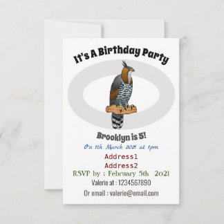 Verzierte Darstellung des Cartoon von Adlervögeln Einladung