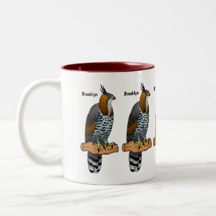 Verzierte Darstellung des Cartoon von Adlervögeln Zweifarbige Tasse