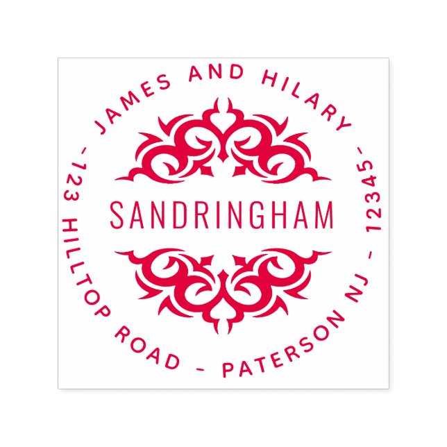 Verzierte Dekorative Mandala Style Rücksendeadress Permastempel (Design)