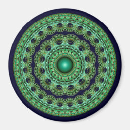 Verzierte Fee rund Fraktal Mandala Magnet