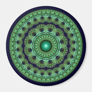 Verzierte Fee runde Fraktal-Mandala Magnet
