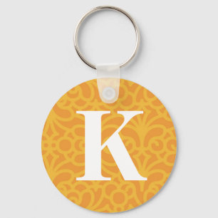 Verzierte florale Monogramm - Buchstabe K Schlüsselanhänger