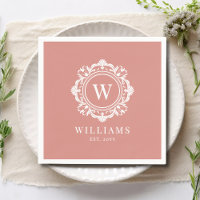 Verzierte florale Monogramm Hochzeit Elegante Rose