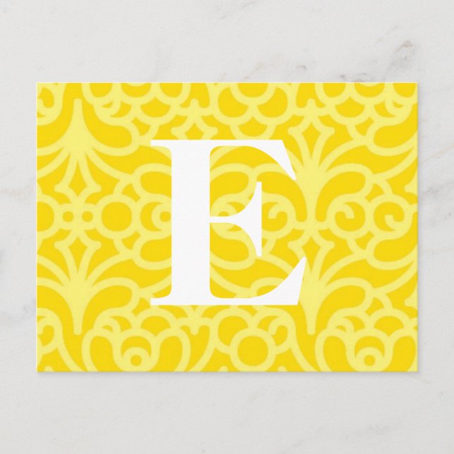 Verzierte florale Monogramm - Letter E Postkarte (Vorderseite)