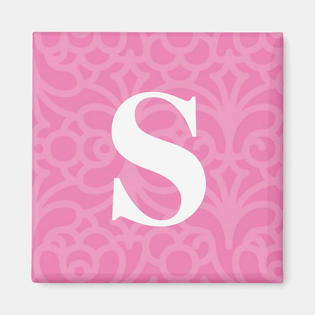 Verzierte florale Monogramm - Letter S Magnet (Vorne)