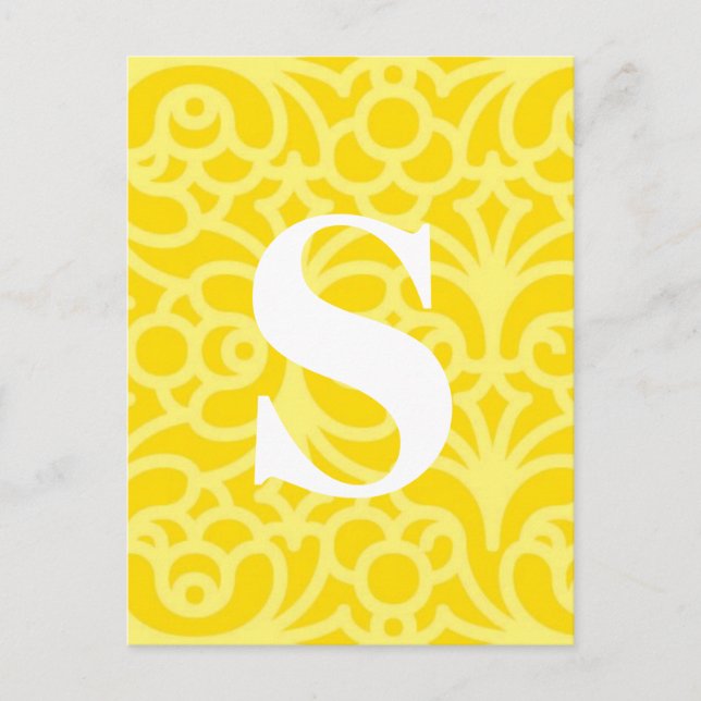 Verzierte florale Monogramm - Letter S Postkarte (Vorderseite)