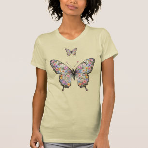 Verzierte Florale Schmetterling T-Shirt