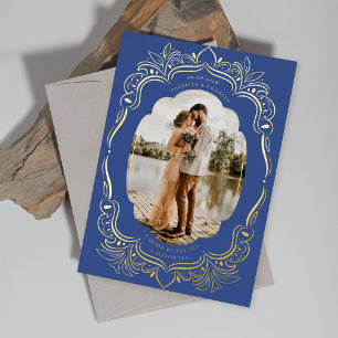 Verzierte Foto-Rahmen Folieneinladung