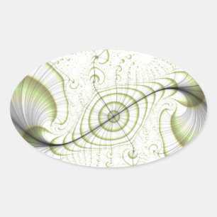 Verzierte Geschenke in weißer minimalistischer Aus Ovaler Aufkleber