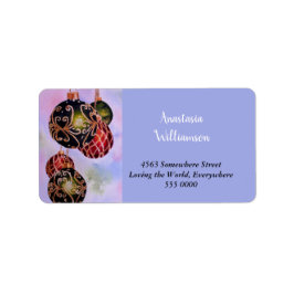 VERZIERTE GOLD-CHRISTMAS-ORNAMENADRESSE ADRESSAUFKLEBER