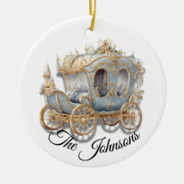 Verzierte Gold- und Blue-Carriage - kundenspezifis Keramik Ornament