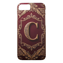 Verzierte Goldbriefe auf der Eleganten Krimson Case-Mate iPhone Hülle