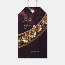 Verzierte goldene Blumen-Geschenkkarte