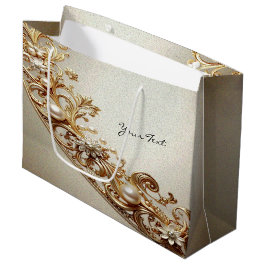 Verzierte goldene Geschenktüte mit Ornamenten