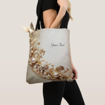 Verzierte Goldene Tote-Tasche mit Ornamenten