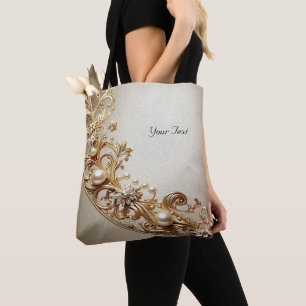 Verzierte Goldene Tote-Tasche mit Ornamenten