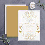 Verzierte Goldflorallinie Art Monogram Wedding Einladung<br><div class="desc">Einweihung unserer verzierten Goldblumenlinie art monogram Hochzeitseinladung! Diese wunderschön gestaltete Einladung besticht durch ein Jugendstil mit verzierten Rahmen- und Monogramminitialen. Die Einladung ist der perfekte Weg, um den Ton für Ihren großen Tag Set. Ihr Hochzeitstag ist einer der wichtigsten Tage Ihres Lebens, also stellen Sie sicher, dass Ihre Einladungen den...</div>