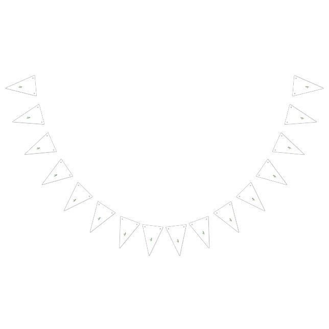 Verzierte grüne Blume mit roter Mitte, dunkle Blät Wimpelkette (Alle)