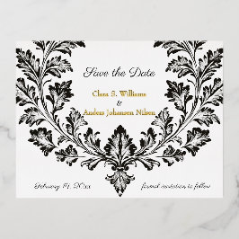 Verzierte Hochzeit, Save the Date, Folie Einladungspostkarte
