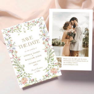 Verzierte Hochzeit von Grace Pastel Blush Foto Save The Date