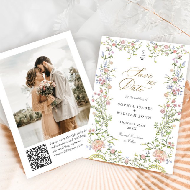 Verzierte Hochzeit von Grace Pastel Blush Foto Save The Date (Von Creator hochgeladen)