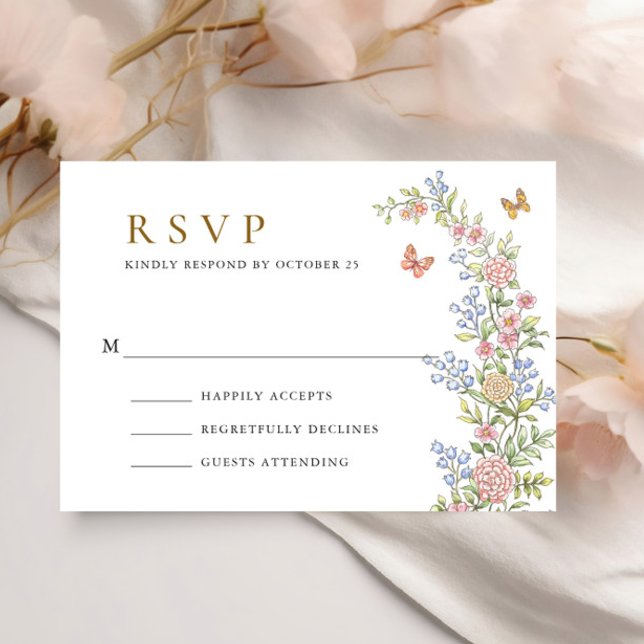 Verzierte Hochzeit von Grace Pastel Blush RSVP Karte (Von Creator hochgeladen)