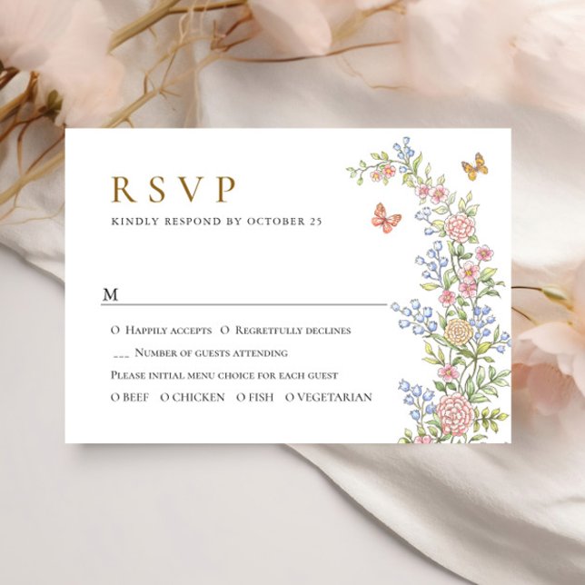 Verzierte Hochzeit von Grace Pastel Blush RSVP Karte (Von Creator hochgeladen)
