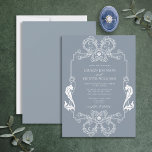 Verzierte Hochzeitsfeier mit blauer Blütenlinie Einladung<br><div class="desc">Einweihung unserer schönen, dunkelblauen, verzierten und blauen Blumen-Linie Art Monogram Hochzeitseinladung! Diese wunderschön gestaltete Einladung besticht durch ein Jugendstil mit verzierten Rahmen- und Monogramminitialen. Die Einladung ist der perfekte Weg, um den Ton für Ihren großen Tag Set. Ihr Hochzeitstag ist einer der wichtigsten Tage Ihres Lebens, also stellen Sie sicher,...</div>