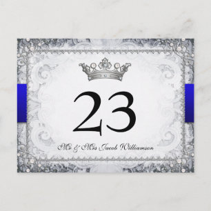 Verzierte Hochzeitskarte für Tischnummern