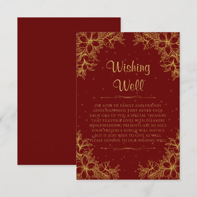 Verzierte Hochzeitswünsche Begleitkarte (Vorne/Hinten)