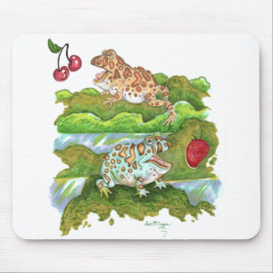 Verzierte Horned Frogs Jagd auf Obst Kunst Mousepad