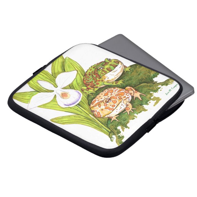 Verzierte Hornfrosche Laptopschutzhülle (Vorne Oben)