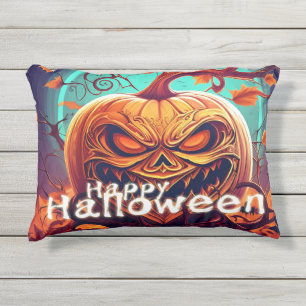 Verzierte Jack-o-Lantern-Gedrehter-Zweig-Halloween Kissen Für Draußen