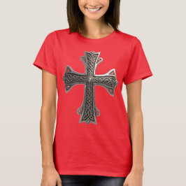 Verzierte keltische Silberschleife mit kompliziert T-Shirt