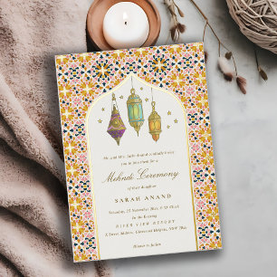 Verzierte klassische Blumen-Teelichter Mehndi-Zere Folieneinladung