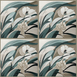 Verzierte Knospen Fliese