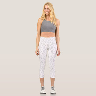 Verzierte Kreuz mit Blumen Capri Leggings