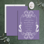 Verzierte Lavendel-Blumen-Linie Art Mongram Hochze Einladung<br><div class="desc">Einweihung unserer schönen dunklen verzierten Lavendel Blumenstrauß Art Monogram Hochzeitseinladung! Diese wunderschön gestaltete Einladung besticht durch ein Jugendstil mit verzierten Rahmen- und Monogramminitialen. Die Einladung ist der perfekte Weg, um den Ton für Ihren großen Tag Set. Ihr Hochzeitstag ist einer der wichtigsten Tage Ihres Lebens, also stellen Sie sicher, dass...</div>
