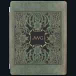Verzierte Ledermonographie iPad Hülle<br><div class="desc">Richtig verzierte Blumen Cover Kunst aus 1898 Edition von Longfellow's Rose und Lilies in Schattierungen von verwitterten tiefolivgrün und schwarz. Anmerkung: Skulptierte,  eingravierte,  geprägte und dimensionale Effekte,  geschichtete,  texturierte und schattenförmige Erscheinungen wurden digital erreicht. Das eigentliche Produkt hat eine flache Oberfläche.</div>