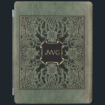 Verzierte Ledermonographie iPad Hülle<br><div class="desc">Richtig verzierte Blumen Cover Kunst aus 1898 Edition von Longfellow's Rose und Lilies in Schattierungen von verwitterten tiefolivgrün und schwarz. Anmerkung: Skulptierte,  eingravierte,  geprägte und dimensionale Effekte,  geschichtete,  texturierte und schattenförmige Erscheinungen wurden digital erreicht. Das eigentliche Produkt hat eine flache Oberfläche.</div>