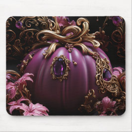 VERZIERTE LILA HALLOWEEN PUMPKIN & BLÄTTER MOUSEPAD