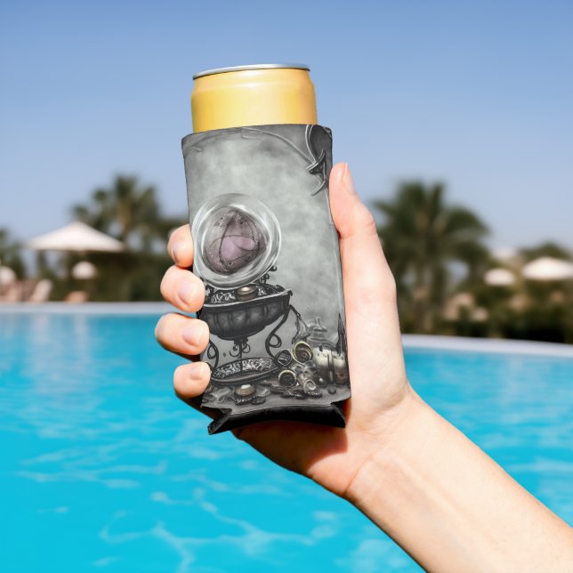 Verzierte Lila Kristallkugel- und Hexenkunstwaren Selters Dosenkühler (In Situ Pool)