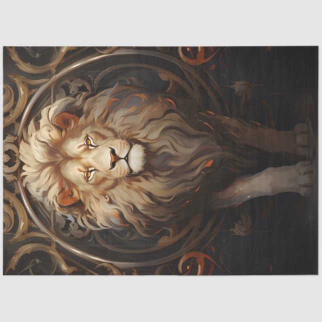 Verzierte Lion Seidenpapier (Vorderseite)