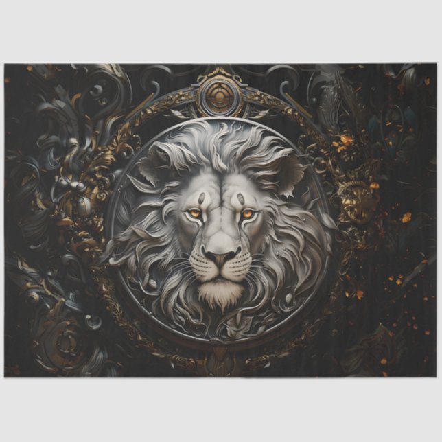 Verzierte Lion Seidenpapier (Vorderseite)