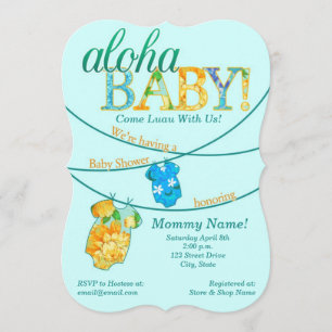 Verzierte Luau Babydusche Einladung