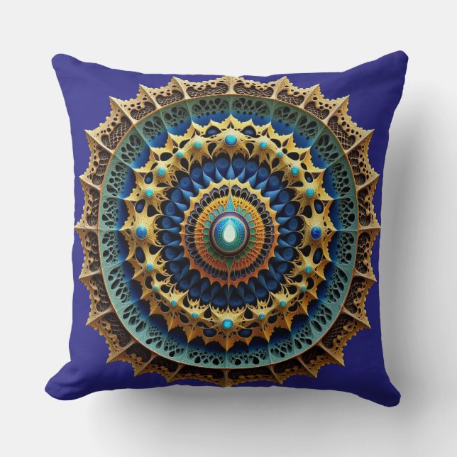 Verzierte Mandala Boho Dekoration 2 Kissen (Vorderseite)