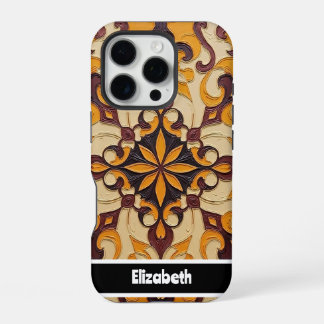 Verzierte Mandala Telefonabdeckung individuell ein iPhone 16 Pro Hülle